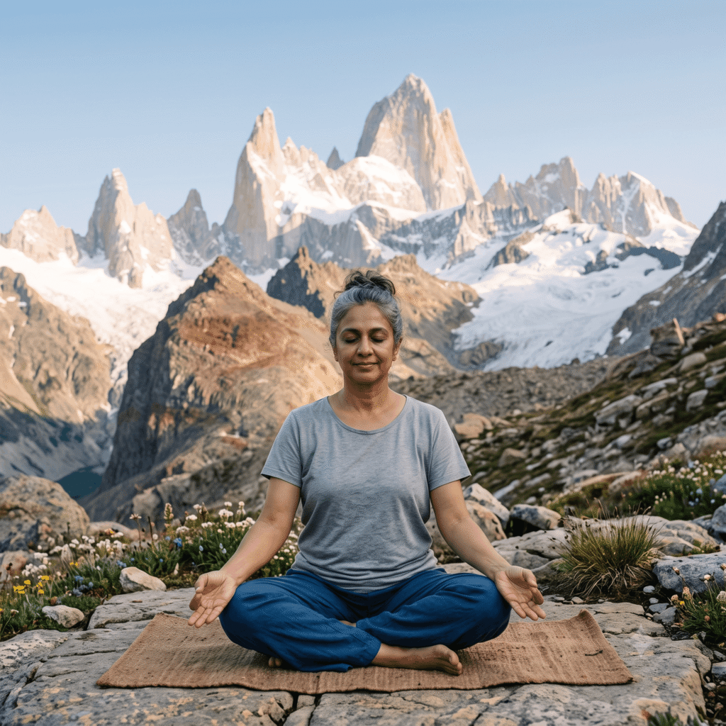 Woman performing meditation