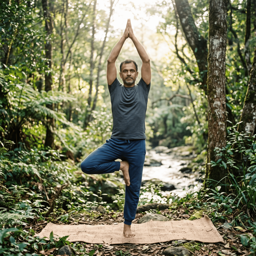 Man performing yoga